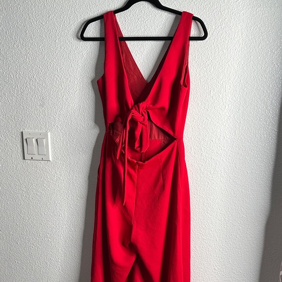 Wilfred Red Sleeveless open back Jumpsuit with Tie Back wide leg size 4 holiday - Picture 5 of 12